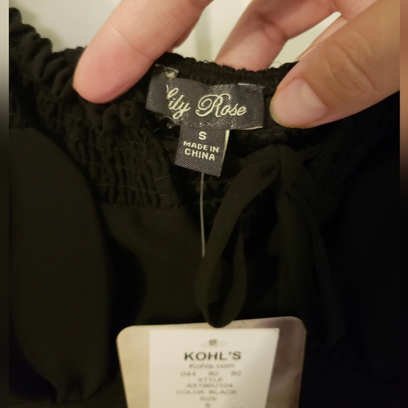 Lily Rose Padded Black Tie Dress, Sheer sleeves - Picture 5 of 8